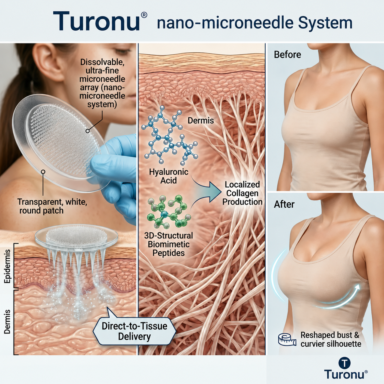 💥Turonu® 👩‍🔬 ナノ微針パッチ バスト専用 バストアップ高機能タイプ💃