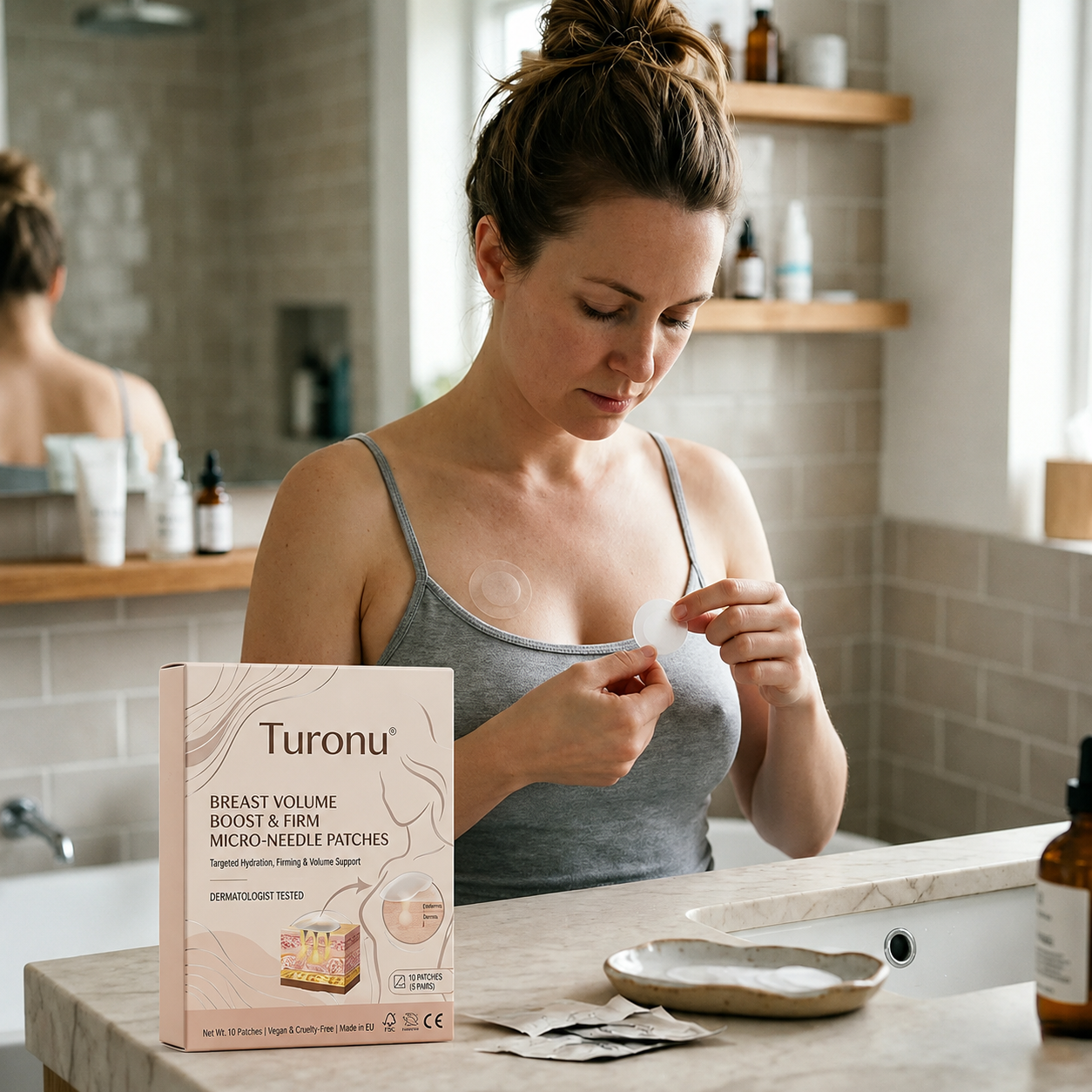 💥Turonu® 👩‍🔬 ナノ微針パッチ バスト専用 バストアップ高機能タイプ💃