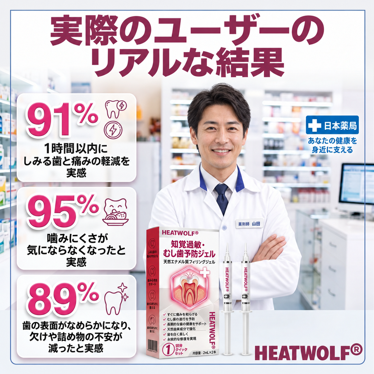 5️⃣𝐇𝐄𝐀𝐓𝐖𝐎𝐋𝐅® 天然エナメル補修 デンタルリペアジェル